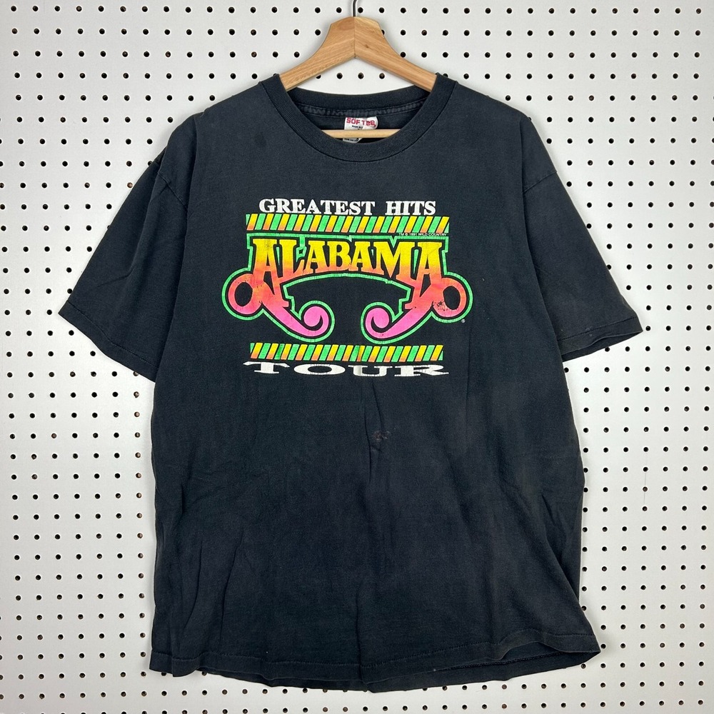 Alabama Greatest Hits Tour T Shirt Band Size Large Black Country Music READ 90s
